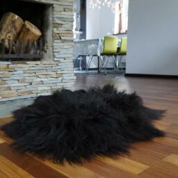 Sheepskin Icelandic Grey X Black Rug Genuine Natural Sheepskin Gray Rugs Carpet Outdoor Cheap Shag Throw - thumbnail 2