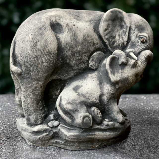 Stone Elephant Family Statue Concrete Sculpture Outdoor Garden Decoration Cement Figurine Symbol Of Strength & Unity Art - image 1