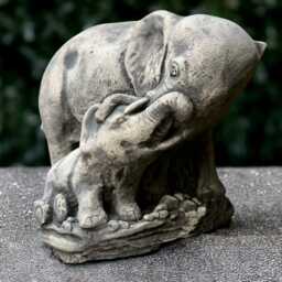 Stone Elephant Family Statue Concrete Sculpture Outdoor Garden Decoration Cement Figurine Symbol Of Strength & Unity Art - thumbnail 2