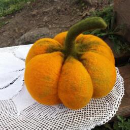 Handmade Felted Wool Pumpkin Fall Halloween Decor - thumbnail 3