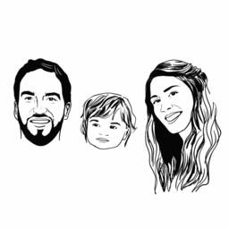 Custom-Drawn Group Portrait, Family, Friends, Company, Handmade, Downloadable & Printed On Paper - thumbnail 3