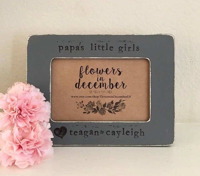 Papa Gift Gift For Dad Papas Little Girl Father's Day Dad Personalized Picture Frame From Child - Flowers in December Ds - image 1