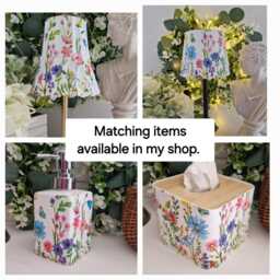 Cordless Touch Lamp. Beautiful Decoupaged Floral Meadow Usb Rechargeable Table Lamp.hand Decorated - thumbnail 3