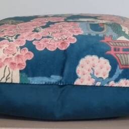 Linwood Omega Prints Japanese Garden Blossom & Velvet Cushion Cover 45x45 cm - thumbnail 2