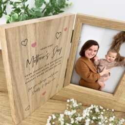 Personalised First Mother's Day Pine Book Photo Frame - thumbnail 2