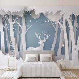 3D Forest Elk Wallpaper Mural, Peel & Stick Wall Art - thumbnail 2