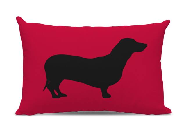 Dachshund Silhouette Pillow - Lumbar Your Choice Of Color Dog Breed Silhouette Pillow Home Decor Doxie - image 1