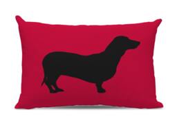 Dachshund Silhouette Pillow - Lumbar Your Choice Of Color Dog Breed Silhouette Pillow Home Decor Doxie - thumbnail 1
