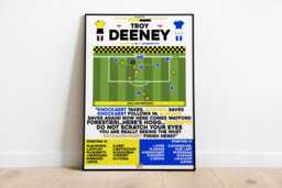 Troy Deeney V Leicester City Print, Watford Poster, Football Wall Art, Posters, Art Print - thumbnail 1