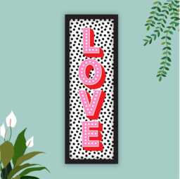Framed Love Print, Vertical Sign, Wall Art Framed, Valentines Gift, Paper Anniversary Gift - thumbnail 1
