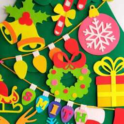 Personalized Diy Felt Christmas Tree Wall, Montessori Toddler Ornaments, Kids Wall - thumbnail 1
