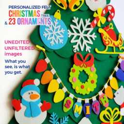 Personalized Diy Felt Christmas Tree Wall, Montessori Toddler Ornaments, Kids Wall - thumbnail 3