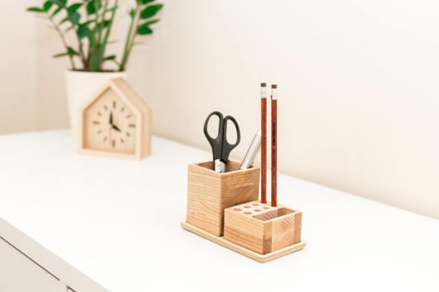 Wood Pencil Holder Desk Organization Pencil Storage Wooden Pen - image 1