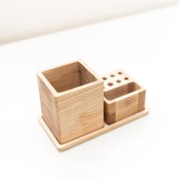 Wood Pencil Holder Desk Organization Pencil Storage Wooden Pen - thumbnail 4