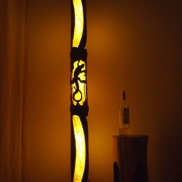 Floor Lamp, Japanese Asian Bamboo Ambient Light, Accent Artisan Furniture, Paper Lantern Light - thumbnail 2