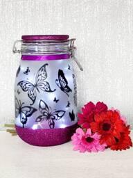 Handmade Butterfly Light Jar - Personalised Nightlight