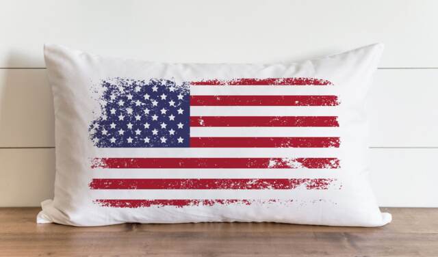 Distressed Us Flag_Color 16 X 26 Pillow Cover // Summer Everyday 4Th Of July Independence Day Patriotic Gift Accent - image 1