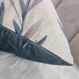 Langley John Lewis & Partners Teal/Duck Egg Embroidered Leaf Trail Cushion Cover/ Throw Cover - thumbnail 4