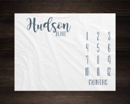 Milestone Blanket Monthly Baby Growth Tracker Minky Fleece Shower Gift Newborn Gender Neutral For Mom To Be - thumbnail 1