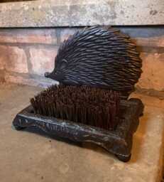 Cast Iron Small Hedgehog Boot Brush Doorstep/Garden Ornament