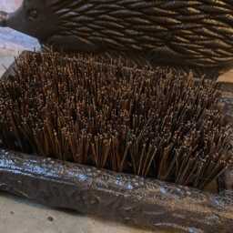 Cast Iron Small Hedgehog Boot Brush Doorstep/Garden Ornament - thumbnail 3