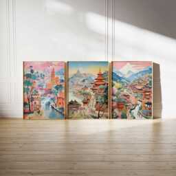 Set Of 3 Nepal Posters, Travel Prints, Wall Art Set, Mountain Poster Decor, Artwork - thumbnail 2