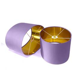 New Luxury High Quality Dark Lilac Purple Cotton 36 Fabric Lamp Shade Oval Shape Oval Metallic Lining