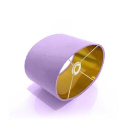 New Luxury High Quality Dark Lilac Purple Cotton 36 Fabric Lamp Shade Oval Shape Oval Metallic Lining - thumbnail 2