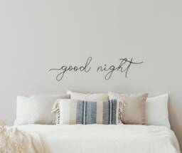 Wire Good Night Sign Wire Words Bedroom Wall Decor Over The Bed, Nursery Metal Art Home - thumbnail 1