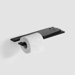 Sleek Aluminum Toilet Paper Holder With Shelf Hidden Mounting