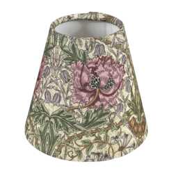 William Morris Candle Clip Lampshade With Honeysuckle Rose Pink Fabric, Chandelier Lampshades, On - thumbnail 1