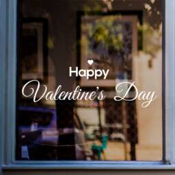 Happy Valentine's Day Shop Window Sticker Valentine Vinyl Decal Retail Display - thumbnail 1
