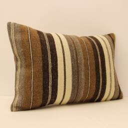 Lumbar Pillow 16x24 Turkish Kilim Cover, Handmade Home Living Design Boho Pillow, Vintage Rustic Throw Covers Old Cushion, 4Kaf-122 - thumbnail 2