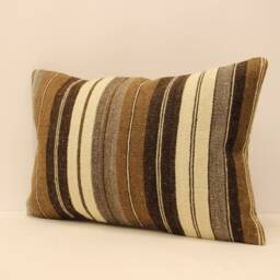 Lumbar Pillow 16x24 Turkish Kilim Cover, Handmade Home Living Design Boho Pillow, Vintage Rustic Throw Covers Old Cushion, 4Kaf-122 - thumbnail 3