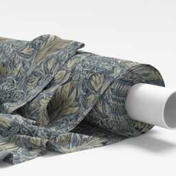 Custom Made William Morris Snakeshead Denim Blackout Lining Curtains 3 - thumbnail 2