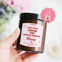 Maid Of Honor Proposal Gift From Bride Personalized Candle - Be My For Bride Team Wedding Planning