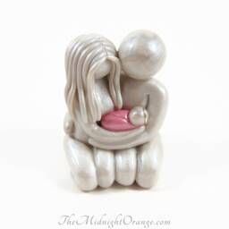 Infant Loss Remembrance Sculpture Handmade Clay Mother, Father & Baby Keepsake - thumbnail 3