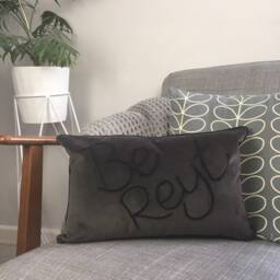 Be Reyt, Yorkshire Embroidered Velvet Cushion - thumbnail 3