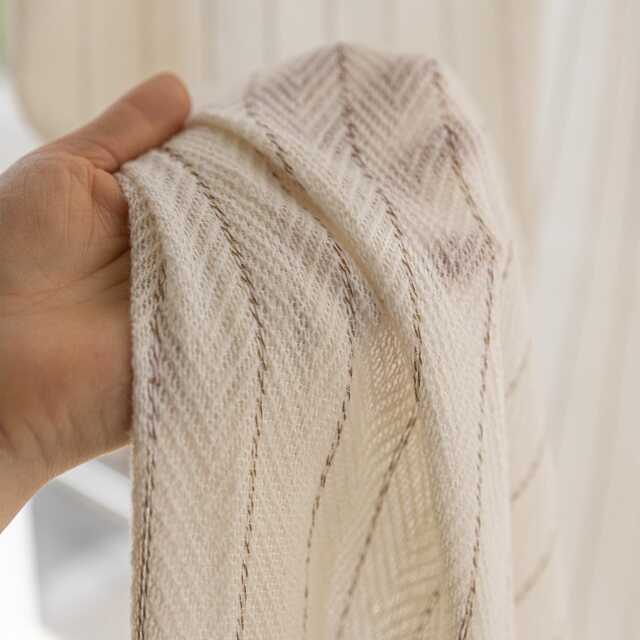 Custom Curtains Cream Wool Touch Feeling Net Sheer Voile Curtain For Bedroom Living Room - image 1