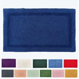 Luxury Reversible Extra Large Bath Mat - 100% Cotton, Super Absorbent, Soft & Tufted, Eco-Friendly, 70x120cm, Machine Washable - thumbnail 1