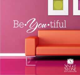 Nursery Be You Tiful Wall Decal Quote - Vinyl Word Art Custom Home Decor - thumbnail 1