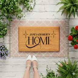Custom Welcome Mat For Home Surname - Wedding Gift Idea Name Sign Funny Personalised Doormat - thumbnail 1