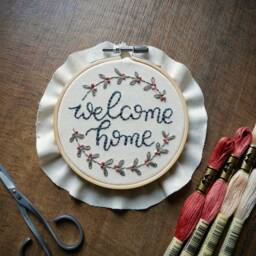Christmas Gift ?? Embroidery Hoop Art Wall Home Decor Welcome Hand Embroidered Loftfullofgoodies Housewarming - thumbnail 3