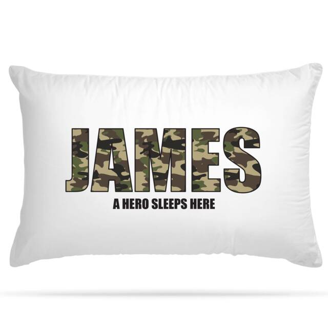 Personalised Army Camouflage Kids Pillow Case Customised Gifts Cushion Covers Bedroom Accessories Dinosaur Bedding For Birthday Decorations - image 1