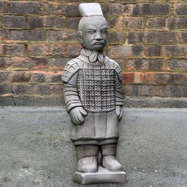 Chinese Warrior Statue Terracotta Soldier Sculpture Oriental Garden Decor Ancient Concrete Art Outdoor Figure Unique Asian Ornament - image 1