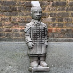 Chinese Warrior Statue Terracotta Soldier Sculpture Oriental Garden Decor Ancient Concrete Art Outdoor Figure Unique Asian Ornament - thumbnail 1