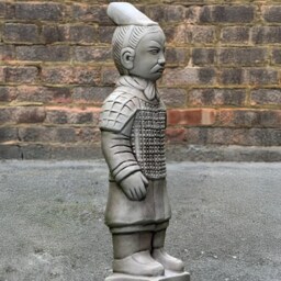 Chinese Warrior Statue Terracotta Soldier Sculpture Oriental Garden Decor Ancient Concrete Art Outdoor Figure Unique Asian Ornament - thumbnail 4