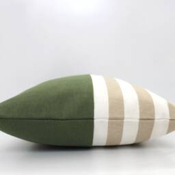Olive Green & Beige Colorblock Lumbar Pillow Cover, Home Gifts For You - thumbnail 3