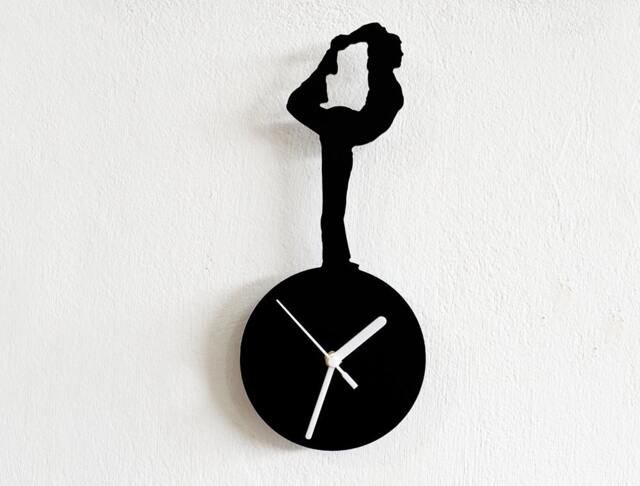 Yoga Positions Silhouette - Wall Clock - image 1