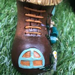 Miniature Fairy House Thatched Boots With Lights, Garden, Gift, Garden Gift - thumbnail 2